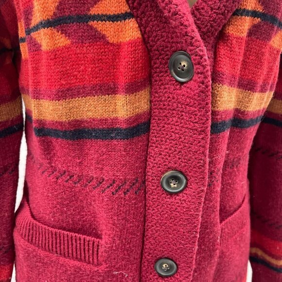 Pendleton Starburst Stripe Merino Wool Button Front Cardigan Sweater Womens S - Picture 7 of 14